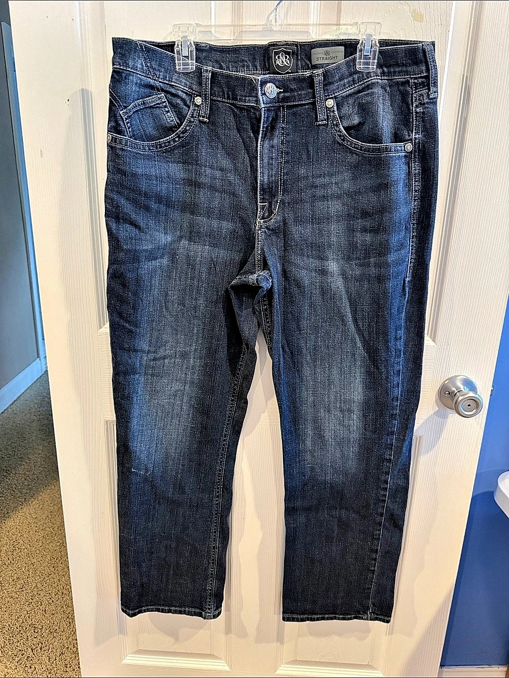 Rock & Republic Straight Leg Jeans Waist 38 Length 32 Blue